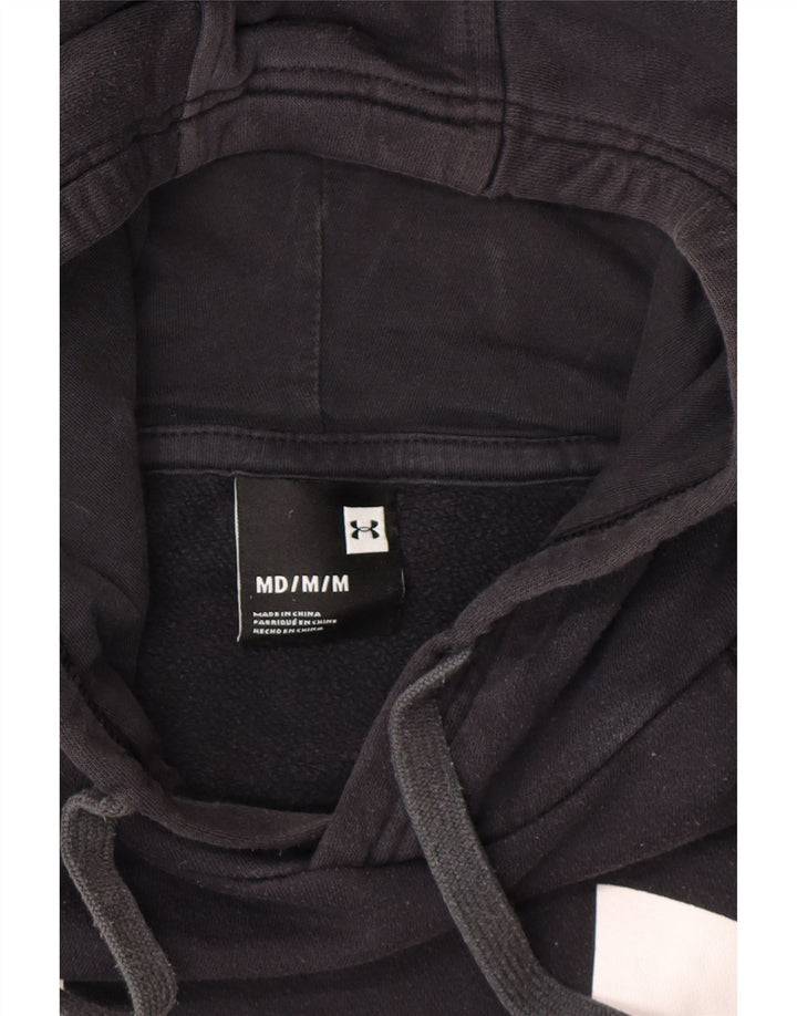 UNDER ARMOUR Mens Graphic Hoodie Jumper Medium Black Vintage Under Armour and Second-Hand Under Armour from Messina Hembry 