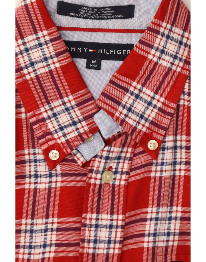 TOMMY HILFIGER Mens Shirt Medium Red Check Cotton Vintage Tommy Hilfiger and Second-Hand Tommy Hilfiger from Messina Hembry 
