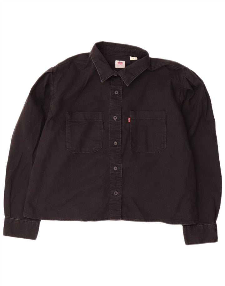 LEVI'S Damen-Jeanshemd in Übergröße, UK 14, mittelschwarz, Baumwolle