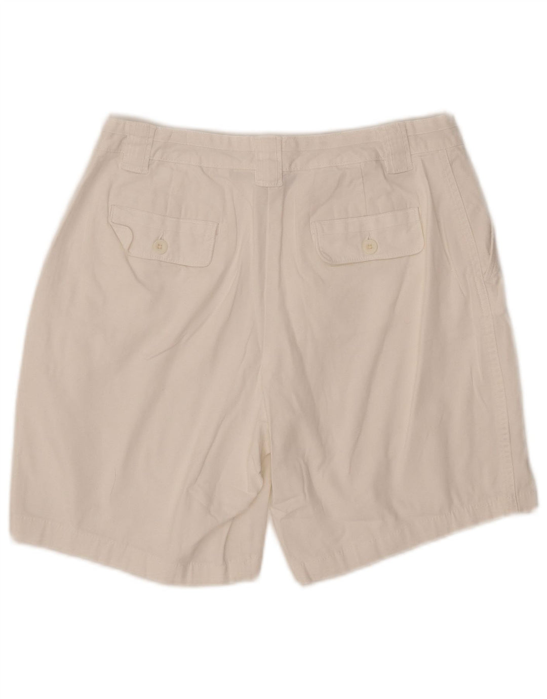 L.L.BEAN Damen-Chinoshorts mit mittelhohem Bund, US 10, Größe L, W30, weiße Baumwolle