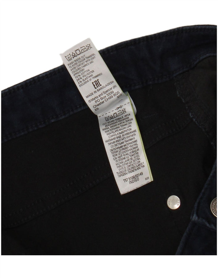 Marks & Spencer Damen-Cropped-Jeans UK 12 Medium W32 L21 Marineblaue Baumwolle