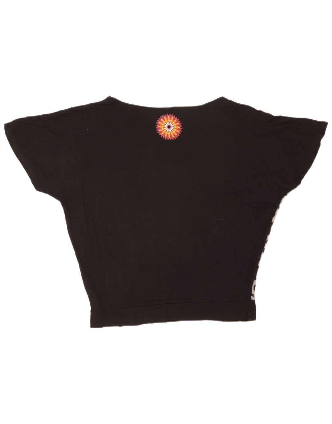 Desigual Womens Graphic Bluse Top UK 14 Mittelschwarze geometrische Viskose