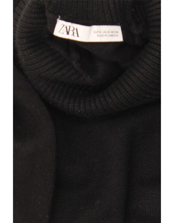Langer, übergroßer Rollkragenpullover für Damen von Zara, Gr. 10, Größe S, Schwarz