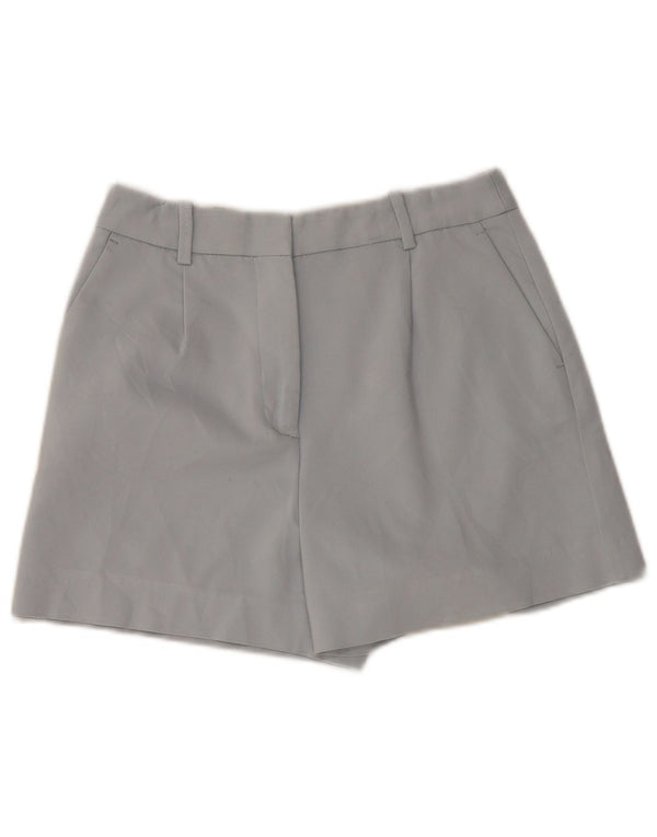 Zara Damen-Chinoshorts mit hoher Taille, mittelgroß, W28, blaue Baumwolle