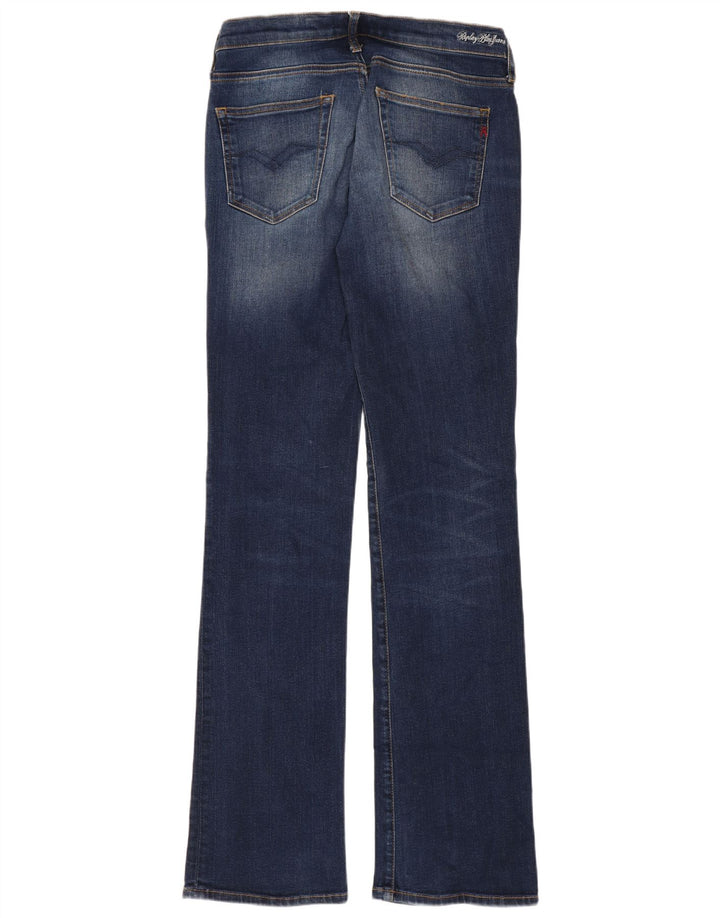 Replay Damen Bootcut-Jeans W27 L34 Blaue Baumwolle
