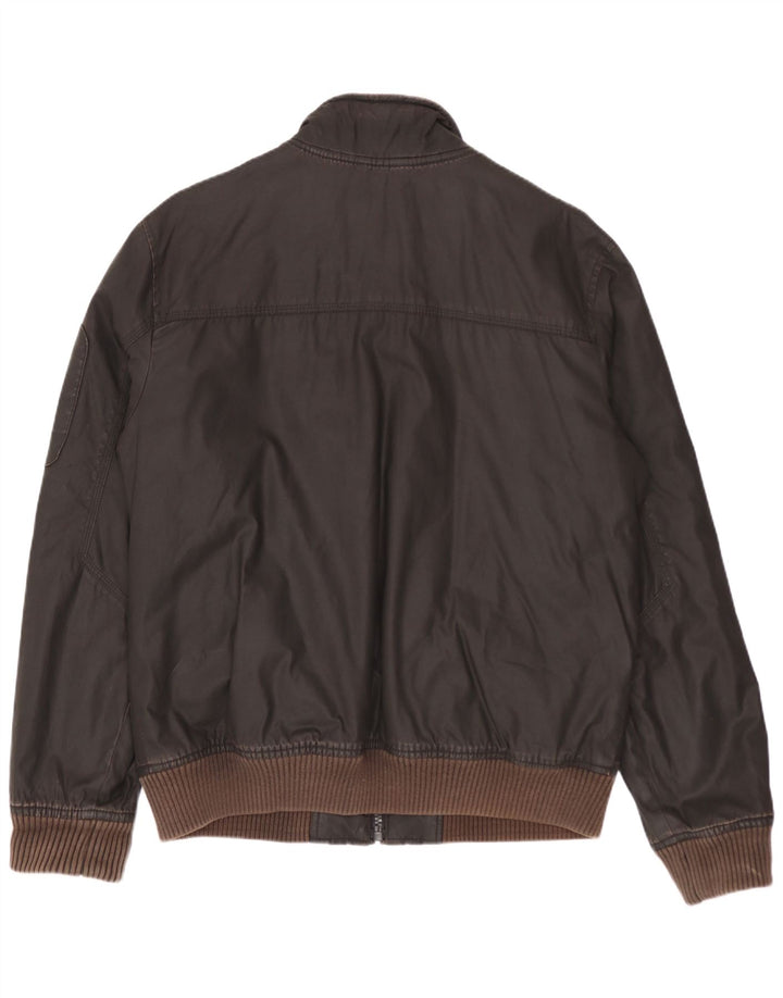 Zara Herren Bomberjacke UK 40 Große braune Baumwolle