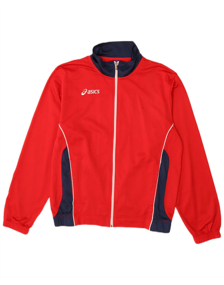 Asics Herren-Trainingsanzug-Oberteil, Jacke, XL, Rot, Farbblock