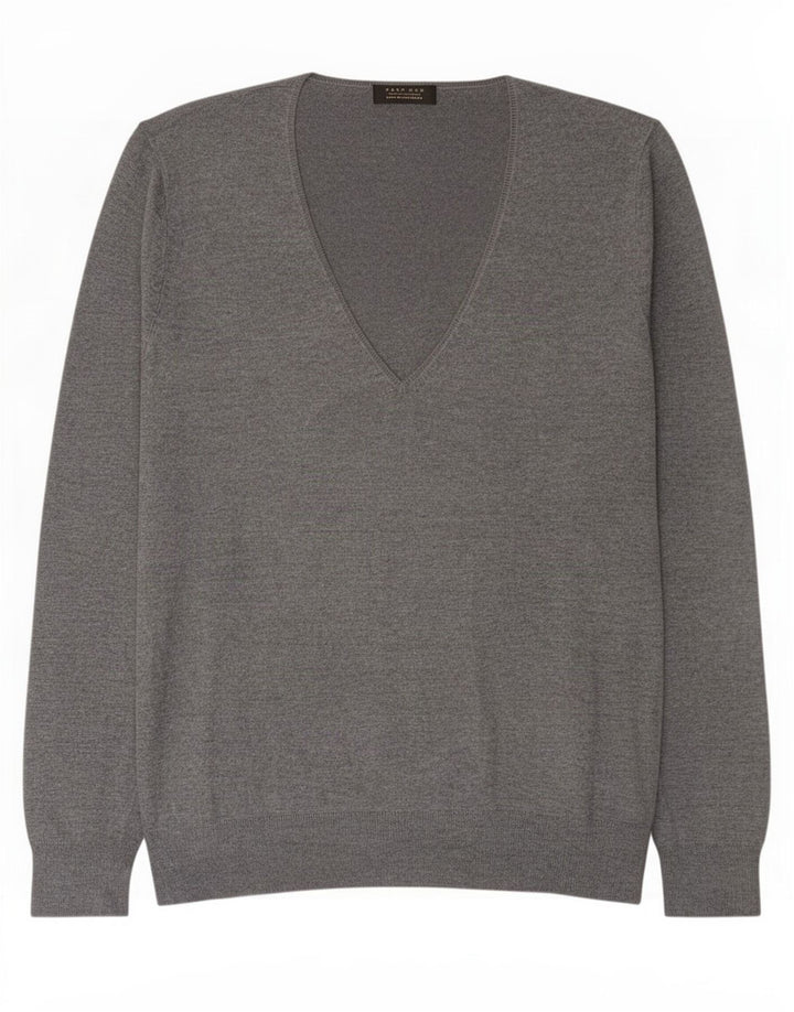 Zara Herren V-Ausschnitt Pullover Pullover XL Grau