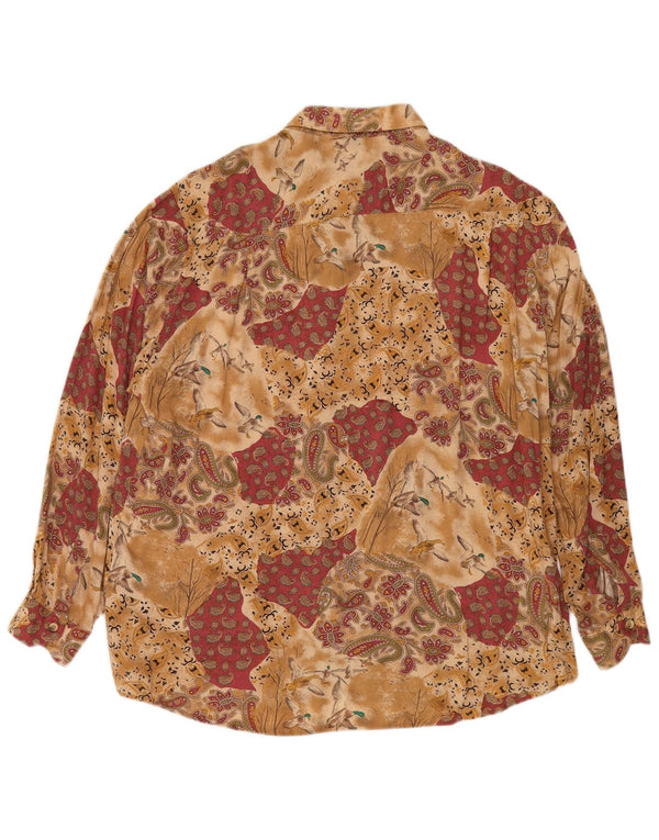 LEADER Herren-Hemd, groß, Beige, Paisley-Viskose