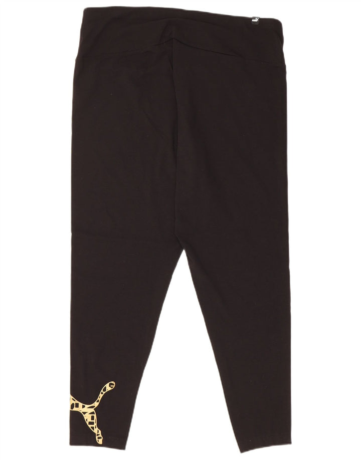 PUMA Damen Graphic Leggings UK 18 XL Schwarz Baumwolle
