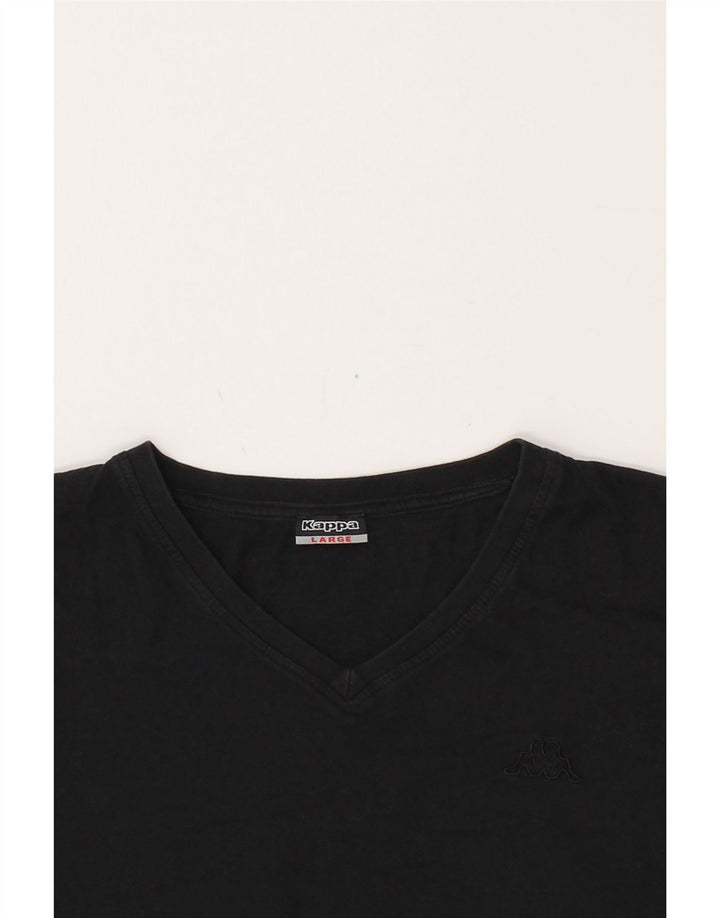 KAPPA Mens T-Shirt Top Large Black Cotton Vintage Kappa and Second-Hand Kappa from Messina Hembry 