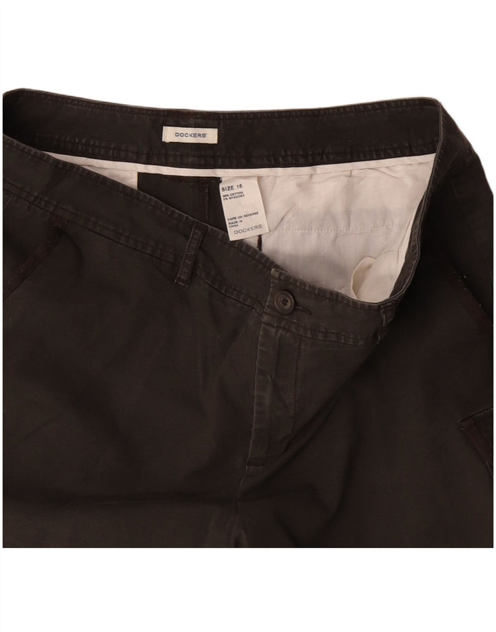 DOCKERS Damen Cargoshorts US 16 2XL W38 Graue Baumwolle