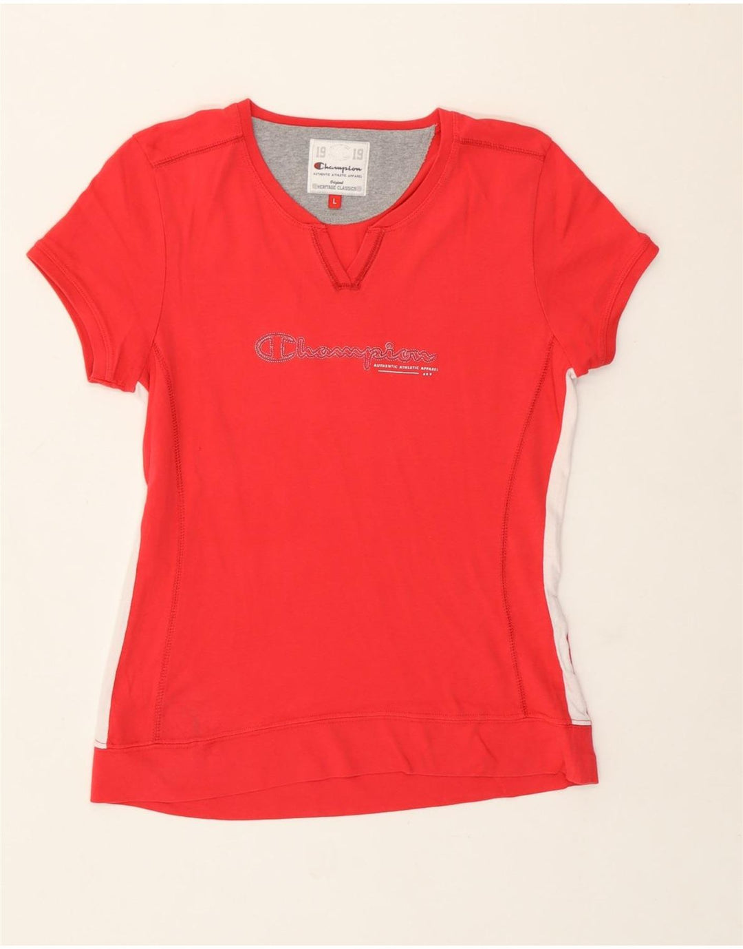 Champion Damen Heritage Classics T-Shirt Top UK 14 Large Rot