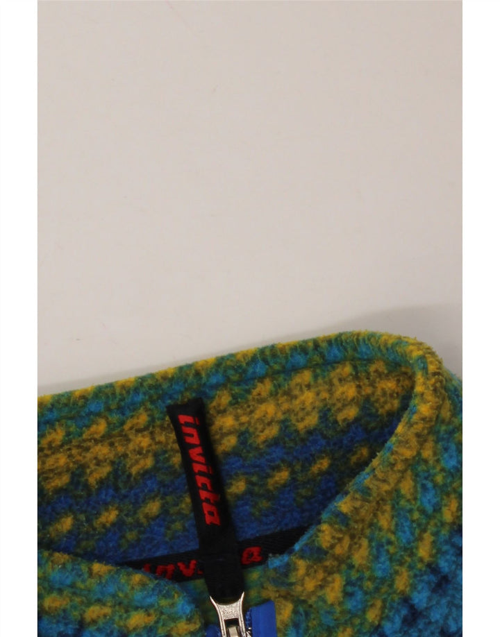 INVICTA Herren-Fleecepullover mit Reißverschluss am Hals, groß, mehrfarbig gestreift