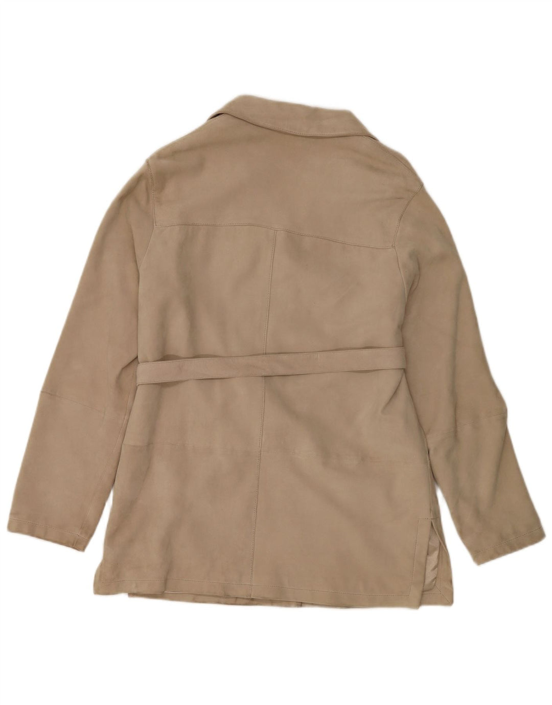 Ombraluce Damen Weekend 4-Knopf-Blazer aus Wildleder IT 42 Mittelbeige