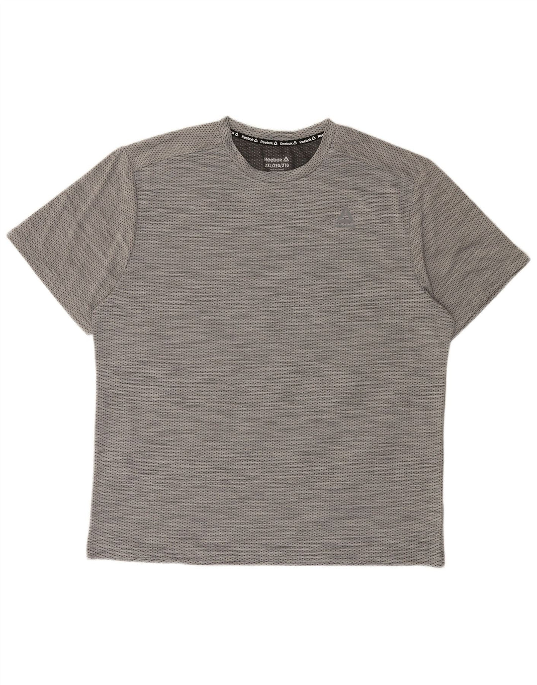REEBOK Mens T-Shirt Top 2XL Grey Spotted Polyester