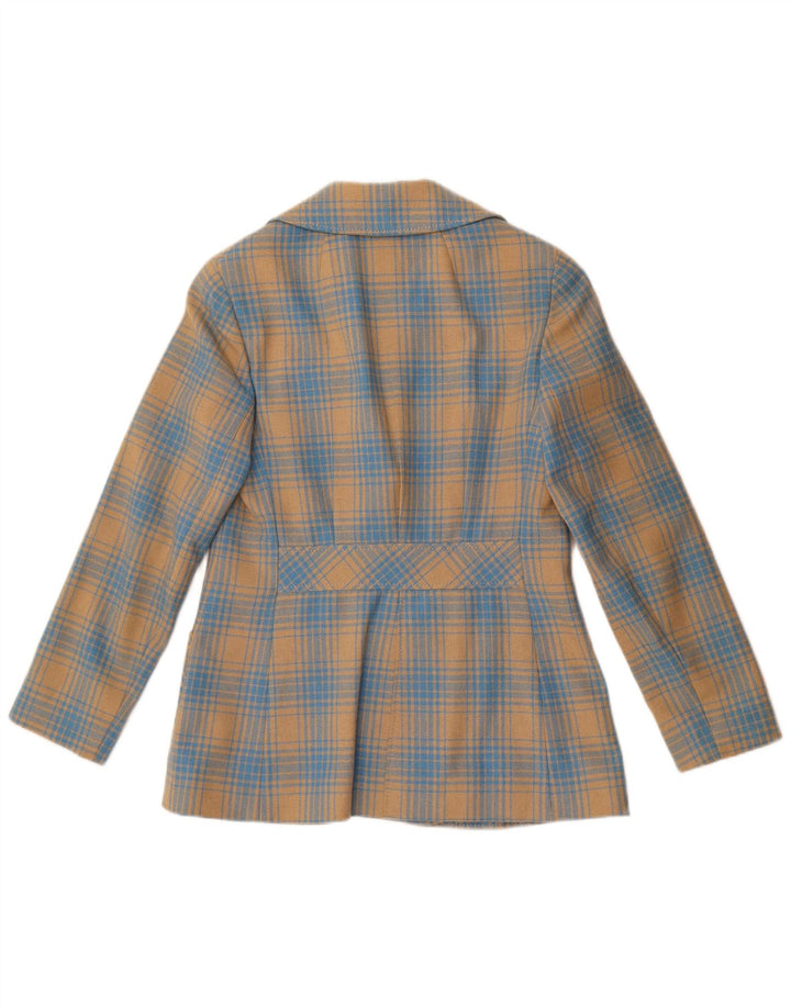 Stylbert Damen-Blazer mit 3 Knöpfen, Gr. 10, klein, blau kariert