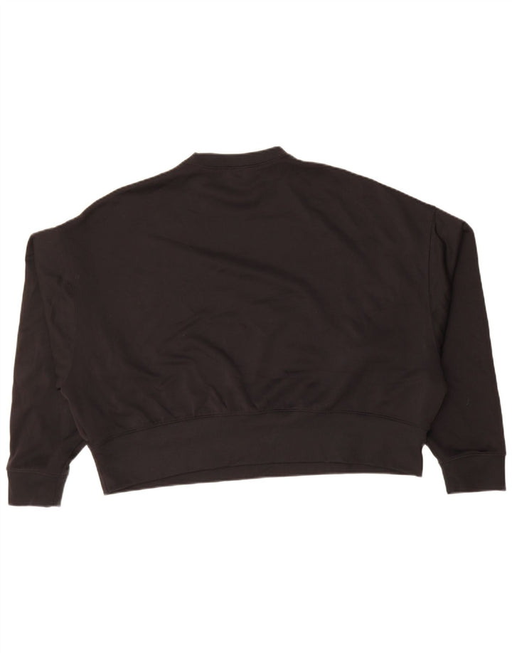 NIKE Womens Crop Oversized Graphic Sweatshirt Jumper UK 10 Small Black