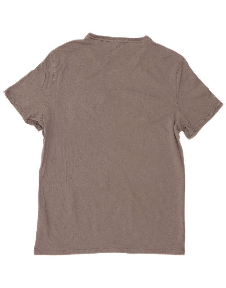 Guess Slim-Fit-Grafik-T-Shirt-Oberteil für Herren aus mittelgrauer Baumwolle