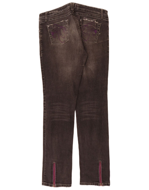 Roxy Damen Graphic Slim Jeans W32 L32 Graue Baumwolle