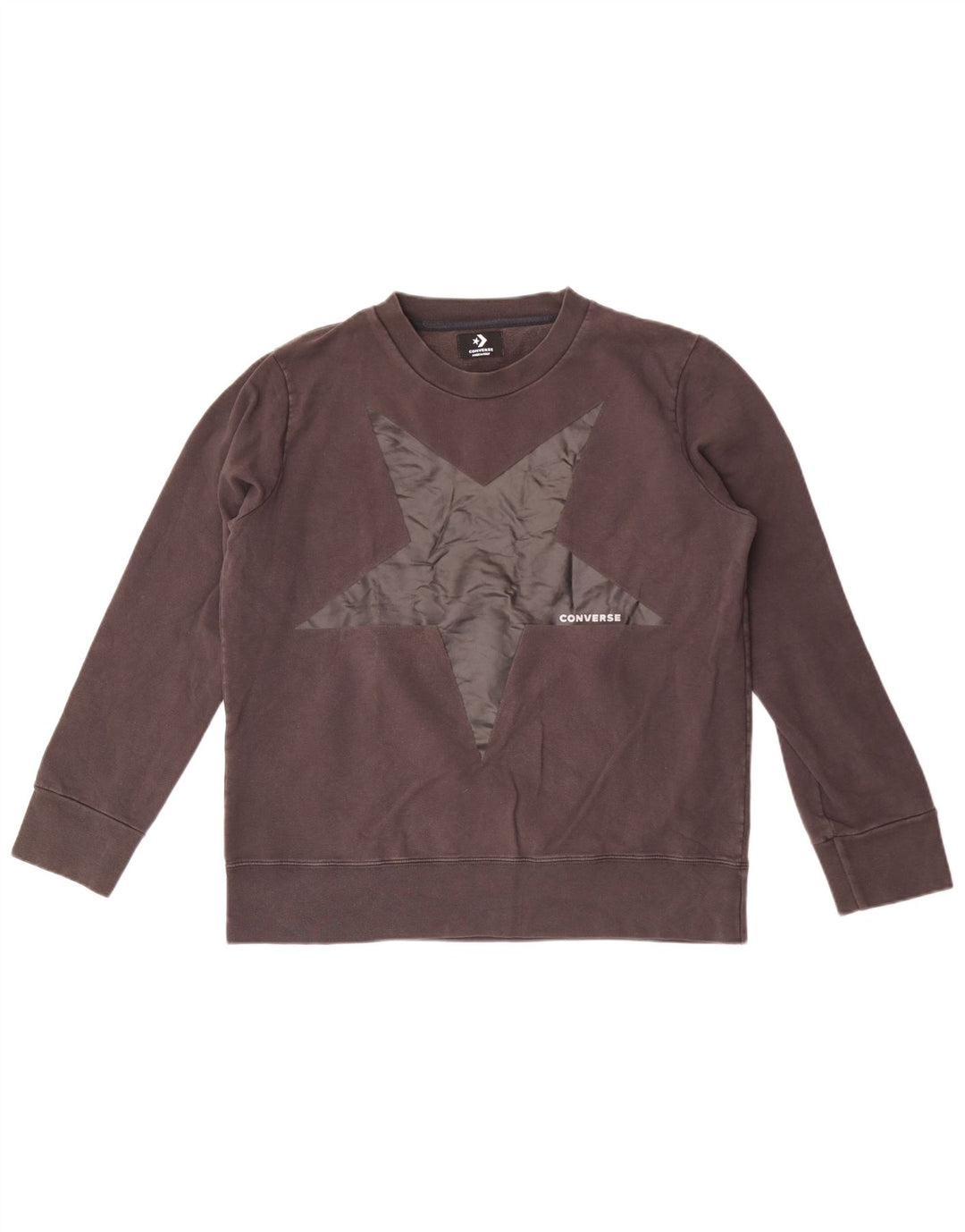 Converse Damen Grafik-Sweatshirt-Pullover UK 16 Large Graue Baumwolle