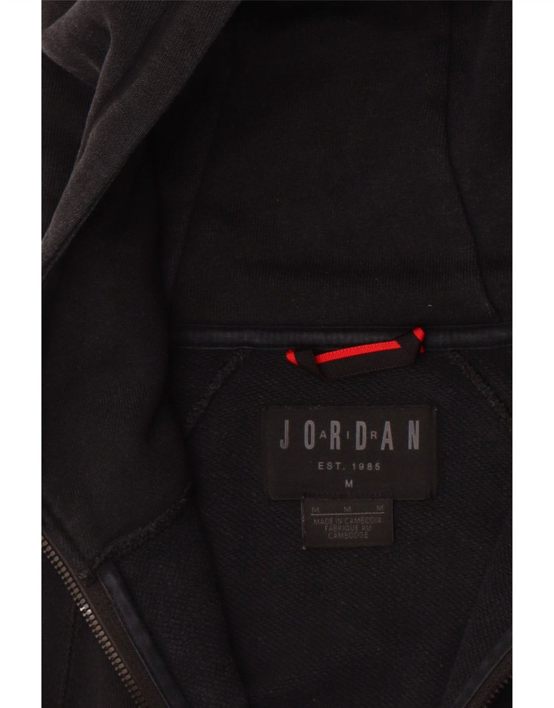 Jordan Herren-Kapuzenpullover mit Reißverschluss, mittelgroß, Schwarz