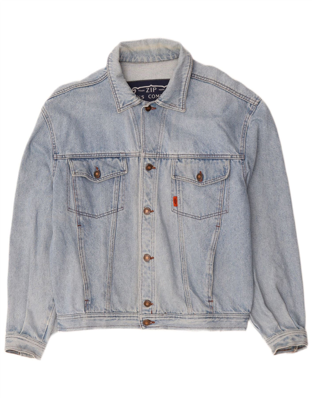 Zip Herren Jeansjacke UK 40 Large Blau
