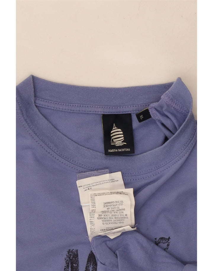 MARINA YACHTING Herren Grafik T-Shirt Top XL Blau Baumwolle