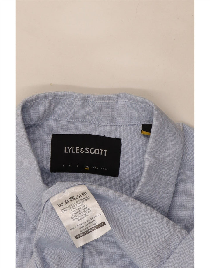 LYLE & SCOTT Herrenhemd XL, blaue Baumwolle