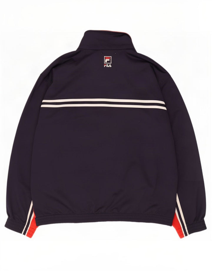 Fila Herren-Trainingsanzug-Oberteil, Jacke XL, Marineblau, Farbblock-Polyester