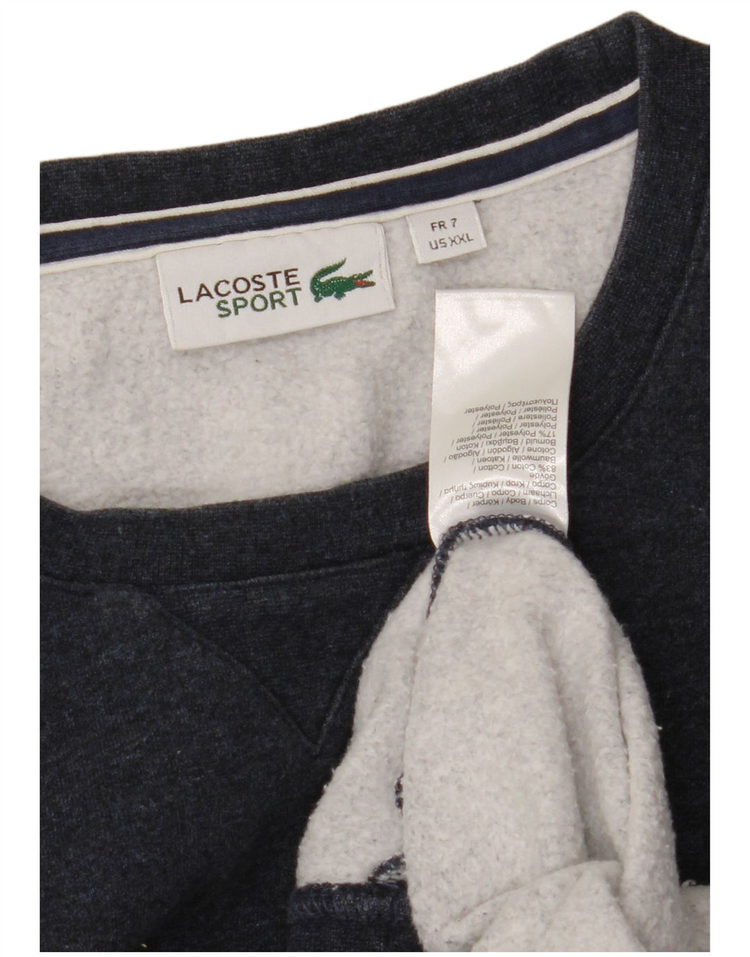Lacoste Herren Sweatshirt Pullover Größe 7 2XL Marineblaue Baumwolle