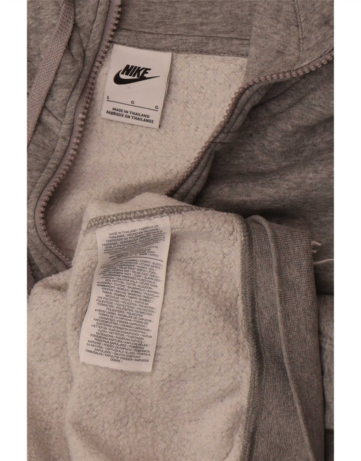Nike Herren-Kapuzenpullover mit normaler Passform und Reißverschluss, groß, aus grauer Baumwolle