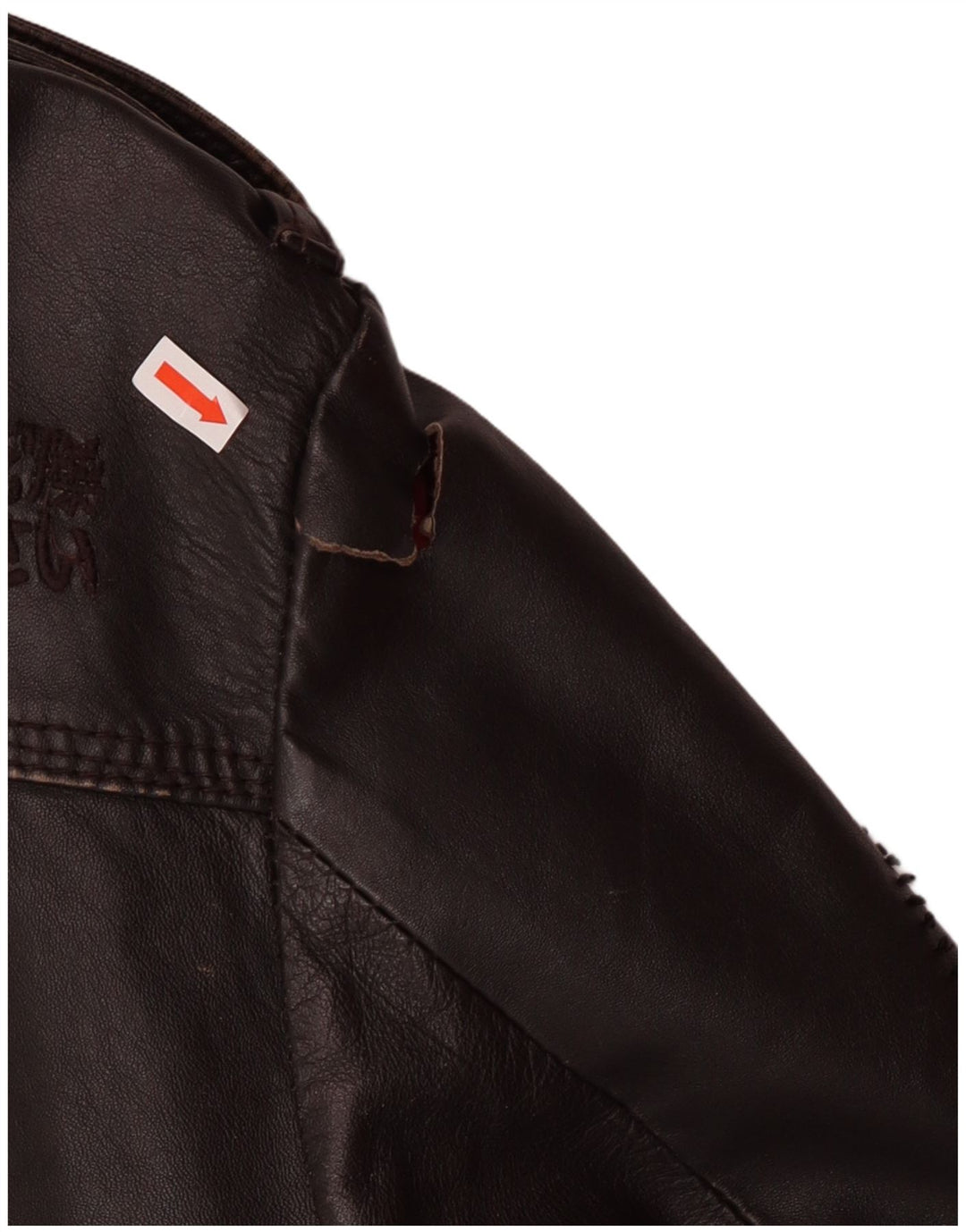 Superdry Herren-Militärlederjacke, UK 40, großes braunes Leder