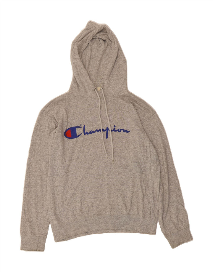 CHAMPION Mens Graphic Hoodie Jumper Medium Grey Cotton Vintage Champion and Second-Hand Champion from Messina Hembry 