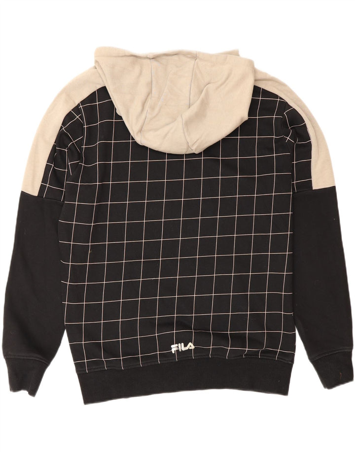 Fila Herren-Kapuzenpullover mit Grafik, klein, schwarz, kariert, Baumwolle