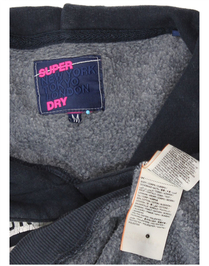 Superdry Damen-Kapuzenpullover mit Grafik-Übergröße, Gr. 14, mittleres Marineblau