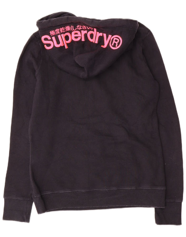 SUPERDRY Damen-Kapuzenpullover mit Grafik, UK 12, mittelmarineblau, Baumwolle