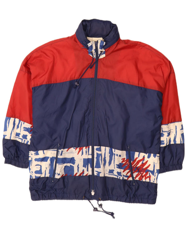 Vintage Herren Regenjacke UK 42 XL Marineblau Farbblock