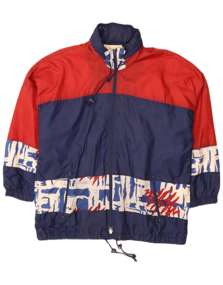 Vintage Herren Regenjacke UK 42 XL Marineblau Farbblock