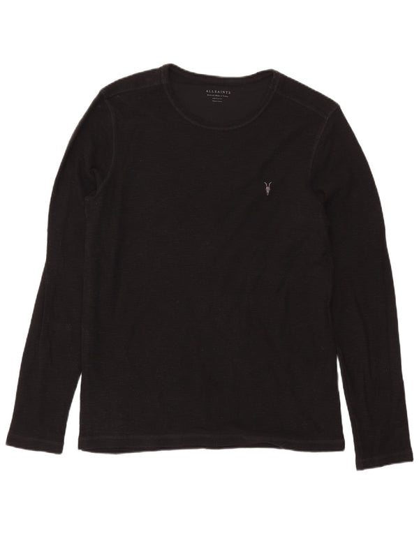 All Saints Mens Regular Fit Top Long Sleeve Medium Black Cotton