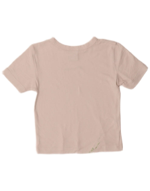 Champion Damen Crop Graphic T-Shirt Top UK 10 Small Weiß