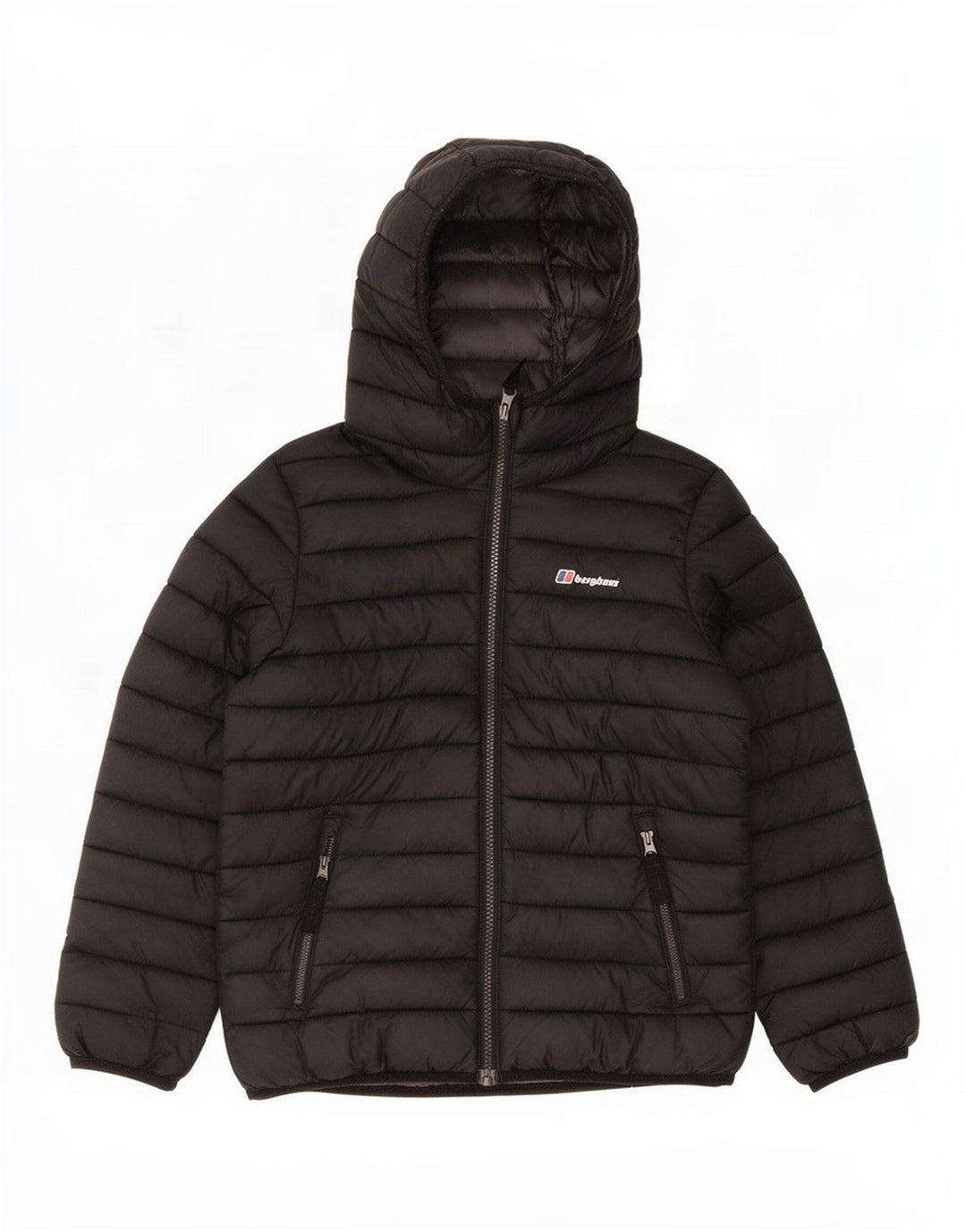 Berghaus Wattierte Jacke mit Kapuze für Jungen, 9–10 Jahre, schwarzes Polyamid