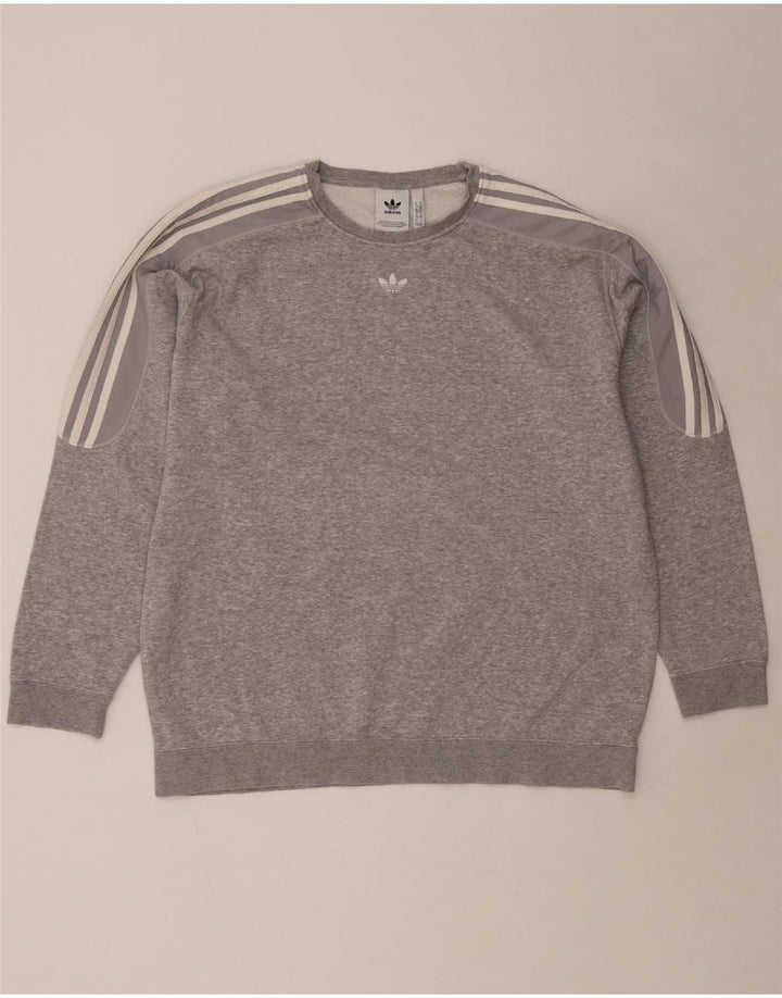ADIDAS Herren Sweatshirt Pullover XL Grau gefleckte Baumwolle