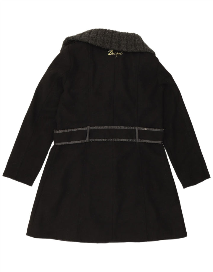DESIGUAL Womens Overcoat EU 46 XL Black Polyester