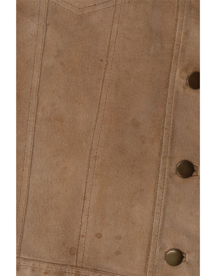 NANI BON Herren Bomber Wildlederjacke UK 38 Medium Beige Leder