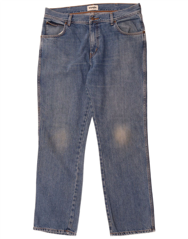 Wrangler Herren Texas Straight Jeans W36 L32 Blaue Baumwolle