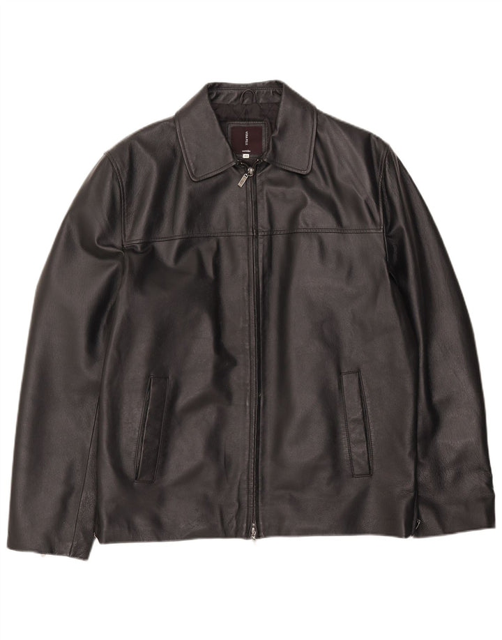 Conbipel Herren Lederjacke IT 48 Mittelschwarzes Leder