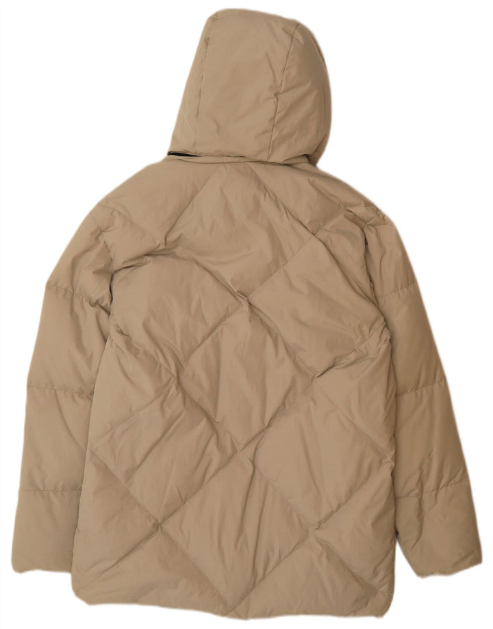 DIADORA Wattierter Herrenmantel mit Kapuze, UK 38, mittelbeigefarbenes Polyester