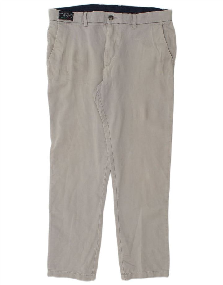 Marks & Spencer Herren-Chinohose mit normaler Passform, W36 L31, graue Baumwolle
