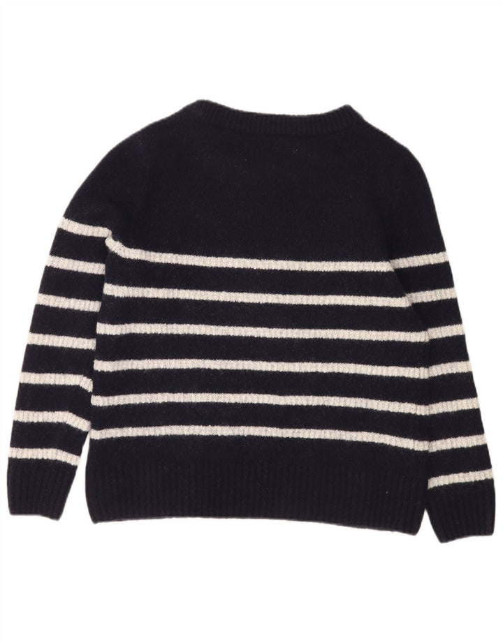 Barbour Damen-Pullover mit U-Boot-Ausschnitt, UK 14, mittelmarineblau gestreifte Wolle